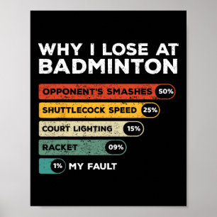 Poster Por Que Eu Perder Em Badminton Engraçado