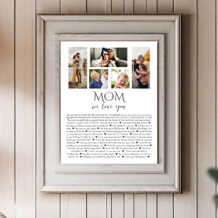 Póster Por Que Nós Te Amamos Mamãe Colagem de Fotos Per