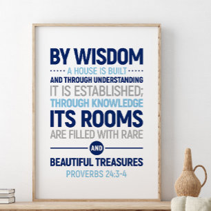 Poster Por Sabedoria Uma Casa É Construída, Provérbios