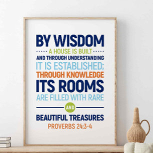 Poster Por Sabedoria Uma Casa É Construída, Provérbios