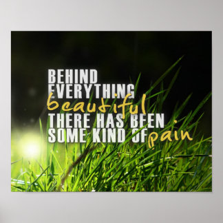Poster Por trás de tudo bonito - citação motivacional