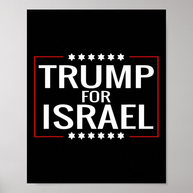 Poster Por Trump 2020 Hebraico Rally Sign-jedesejo Israel (Frente)