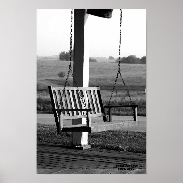 Póster Porch Swing, preto e branco (Frente)