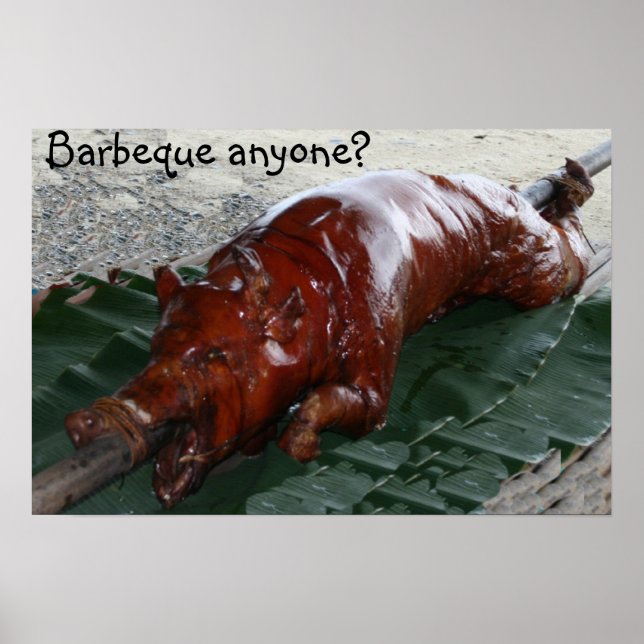 Póster Porco assado, Barbeque, alguém? (Frente)