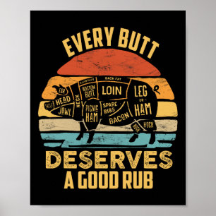 Poster Porco De churrasco Cada Bumbum Merece Um Bom Porco