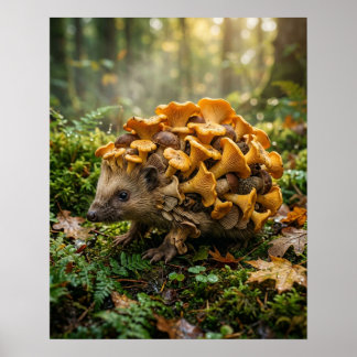 Poster Porco-espinho Cogumelo-canário