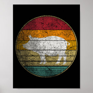 Poster Porco grelhado - aniversário retrô dia das mães do