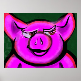 Poster Porco Rosa Feliz