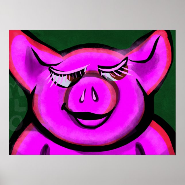 Poster Porco Rosa Feliz (Frente)