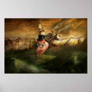 Poster Porco Voador - Steampunk - Os porcos voadores