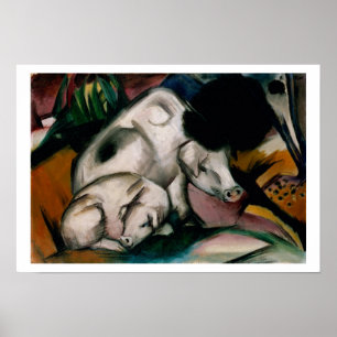 Póster Porcos, c.1912 (óleo em canvas)