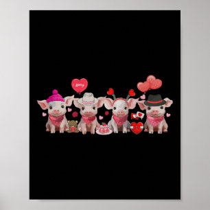 Poster Porcos Dia dos Namorados Amante de Porcos Fazenda