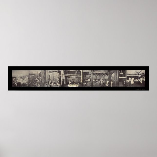 Póster Pork Pig Processing Photo 1900 (Frente)