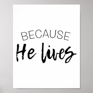 Poster Porque Ele Vive Camiseta de Páscoa Jesus Está Vivo