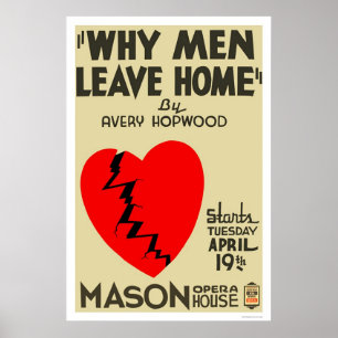 Póster Porque os homens deixam WPA em casa 1938