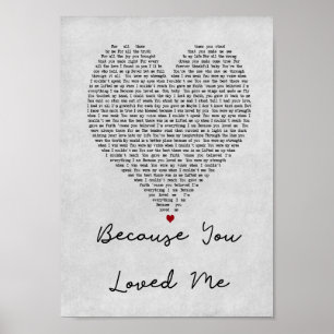 Poster Porque você me amou canção cinzenta do coraçã