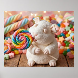 Poster Porquinho-da-índia de Marshmallow Caprichoso e Pir