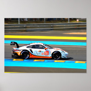 Poster Porsche 911 RSR n.o 86 24 horas do Le Mans 2019