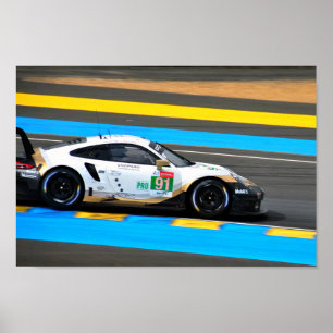 Poster Porsche 911 RSR n.o 91 24 horas do Le Mans 2019