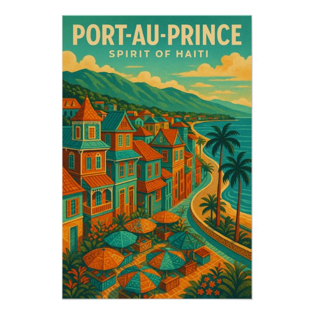 PÓSTER PORT-AU-PRINCE — ESPÍRITO DO HAITI (Frente)