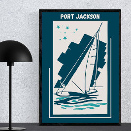 Poster Port Jackson em Sydney - Vintage Sailing
