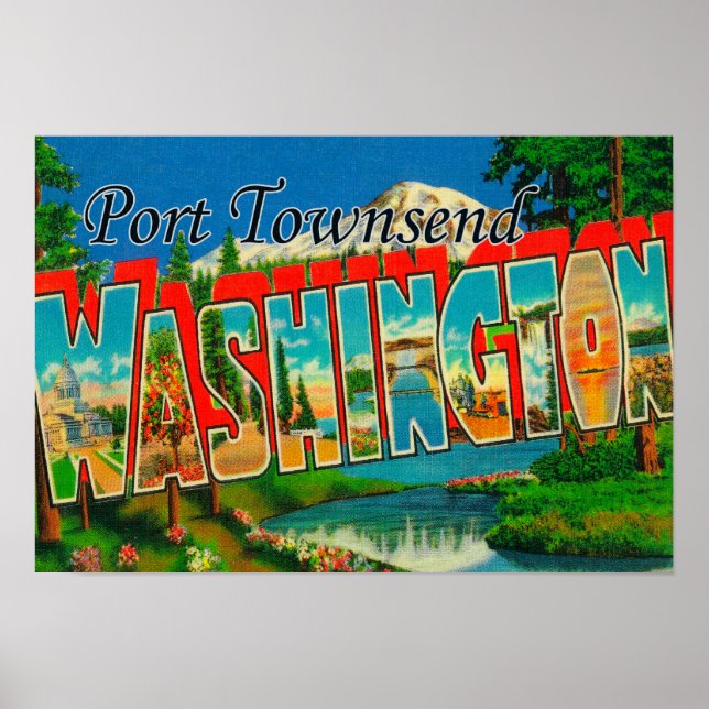 Póster Port Townsend, Washington - Cenas com Letras Grand (Frente)