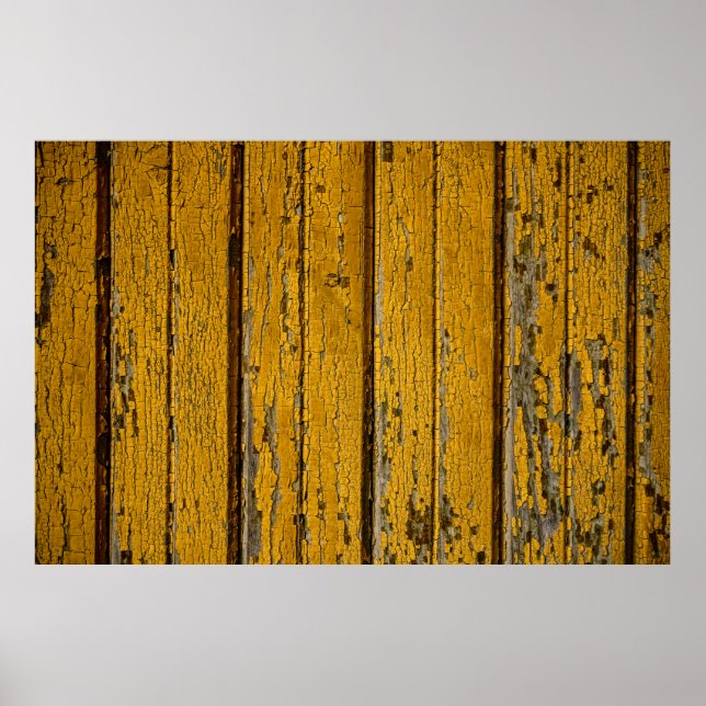 Poster Porta amarela velha ou cerca com tinta diferente,  (Frente)