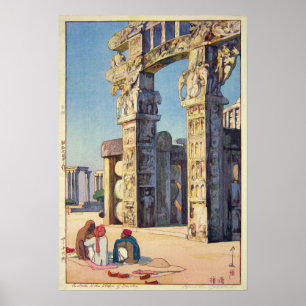 Poster Porta ao Stupa de Sanchi, Hiroshi Yoshida