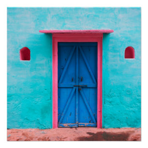 PÓSTER "PORTA AZUL, MARROCOS", VIAGEM FOTOGRAFIA POSTER
