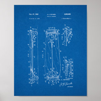 Póster Porta copos da criança - Patente do skate - Bluepr