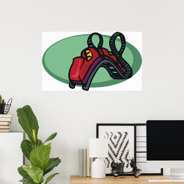 Poster Porta copos do cilindro colorido vermelho (Criador carregado)