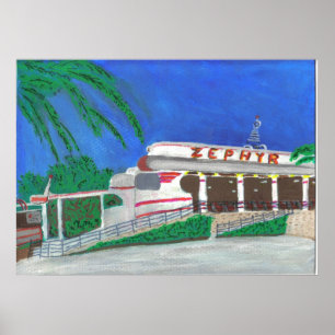 Póster Porta copos do cilindro Zephyr na praia