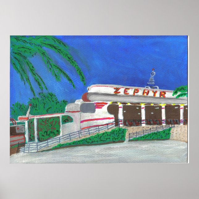 Póster Porta copos do cilindro Zephyr na praia (Frente)