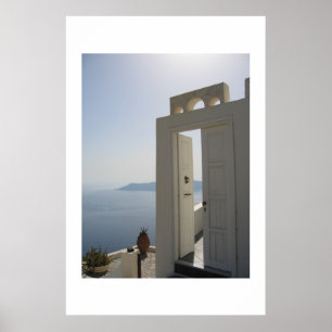 Póster Porta da casa de campo em Santorini