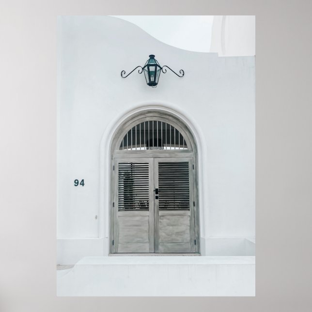 POSTER PORTA DE MADEIRA DE CINZA FECHADA ABAIXO DO CONCEI (Frente)