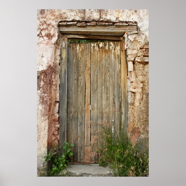 Póster Porta De Madeira Rústica No México (Frente)