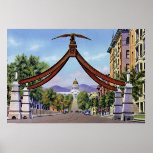 Poster Porta de Salt Lake City Utá Eagle