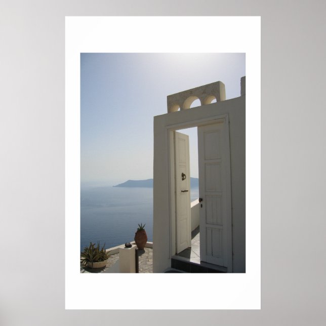 Póster Porta de Villa em Santorini (Frente)