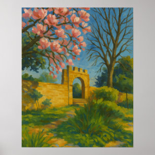 Poster Porta do Flor - Pintura de Jardim Encantada