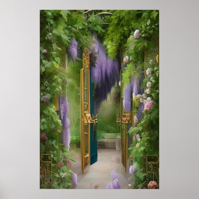 Poster Porta do Jardim e Wisteria (Frente)
