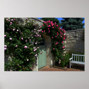 Póster Porta do Jardim Verde com Bench
