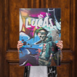 Póster Porta do Monograma da Sala de Grafite Zombie Décor<br><div class="desc">Apresentando um zumbi punk em um brilhante e colorido fundo de grafite com sua escolha de personalização. Perfeito para dormitórios, quartos para crianças e muito mais. Faz um excelente na parede atrás da cama. Adicione alguma cor a qualquer sala de crianças com este poster moderno. Também faz um presente personalizado...</div>