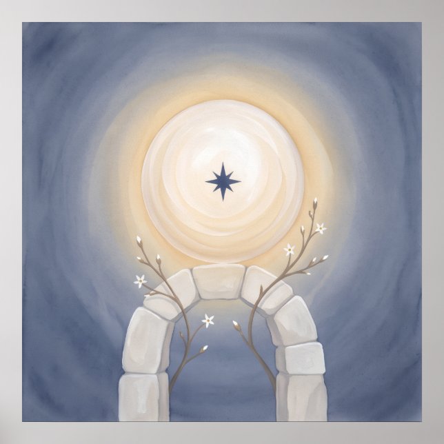 Poster Porta Estelar Orientação Divina Arte Espiritual de (Frente)