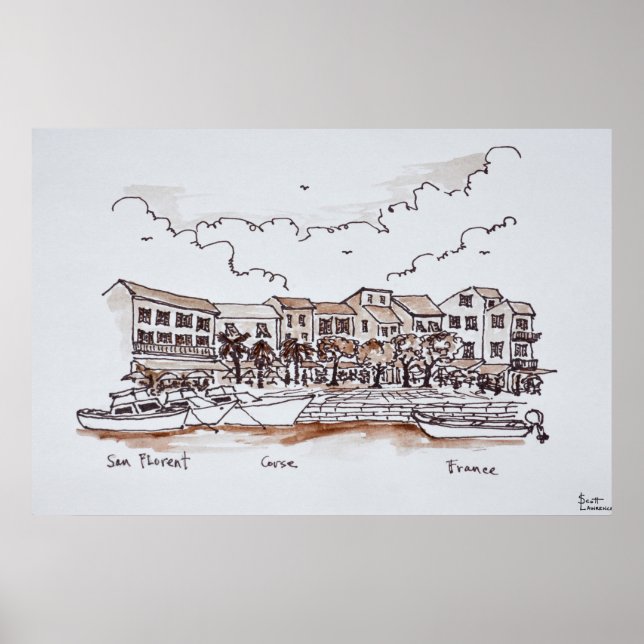 Póster Porta Frontal, Santo-Florente | Córsega, França (Frente)