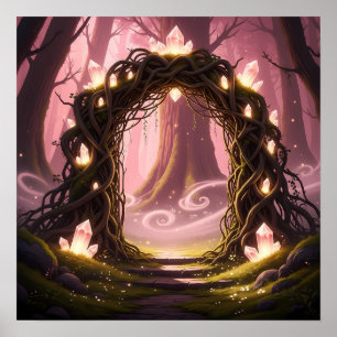 Poster Porta Mística da Luz da Floresta Encantada