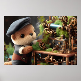 Poster Porta Steampunk Adorável Funciona em Máquinas