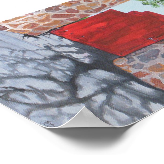 Poster Porta Vermelha Pequena (Borda)