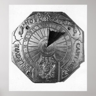 Póster Portable Sundial, from Sierk Castle  1756