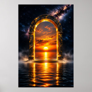 Poster Portal Celestial Etéreo - Portal do Pôr do Sol Dou