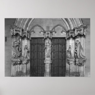 Póster Portal com um trumeau que descreve o Virgin